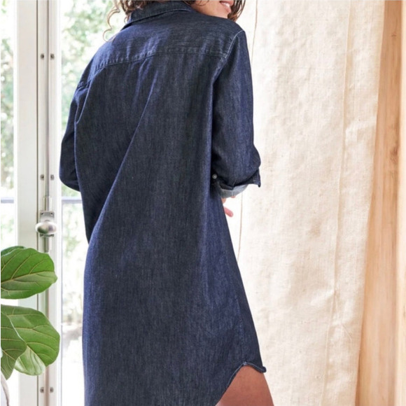 Frank & Eileen Mary Raw Rinse Denim Famous Denim Shirtdress Long Sleeve Small - Picture 9 of 15